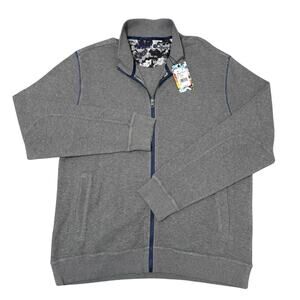 Robert Graham Sweater Mens XL Gray Cardigan Full Zip Classic Fit New